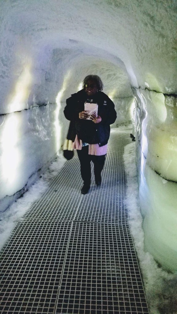 Strolling through the ice cave